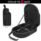 GERMUN Hard Baseball Hat Case with 6pcs Hat Hooks, Hat Carrier Travel Case with Adjustable Shoulder Strap, Hat Cap Case for 6 Baseball Caps - Perfect for Traveling (Black) - Image 4
