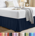 King Bed Skirt, Hides Under-Bed Storage 16 Inch Drop, Pleated, Navy by UTOPIABEDDING