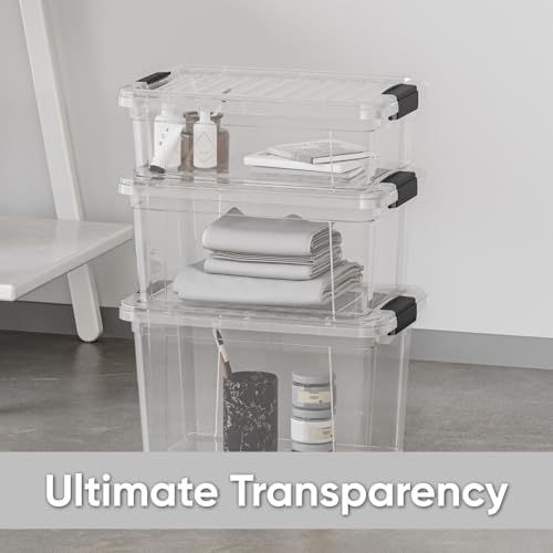Superio 14.7 Quart Clear Plastic Storage Boxes with Lids, Stackable Organizer Containers, BPA-Free Storage Bins for Home, Office, School & Dorm, 6 Pack - Image 7