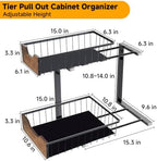Pull Out Cabinet Organizer 2 Tier Metal Under Sink Organier - Image 2