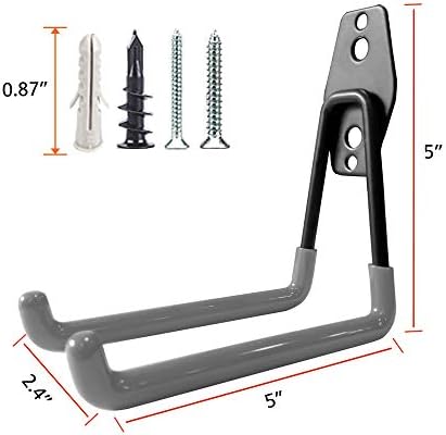 GeeWatom Garage Storage Utility Hooks，Garage Garden Tool Organizer，Steel Wall Mount Hooks, Large Garden U Hooks （2 Pack） - Image 2