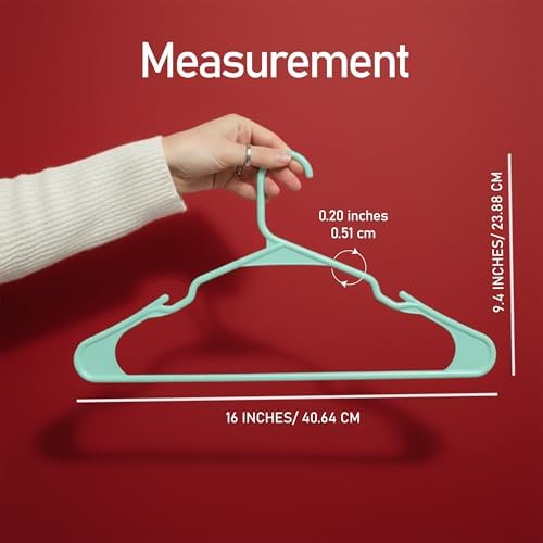 Utopia Home Plastic Hangers 30 Pack – Space Saving Clothes Hanger Aqua | Durable & strong | Closet organizer & storage | Ideal for apartments, dorms & stocking stuffers - Image 2