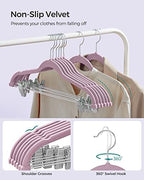 SONGMICS 30-Pack Pants Hangers, Velvet Hangers with Adjustable Clips - Image 5