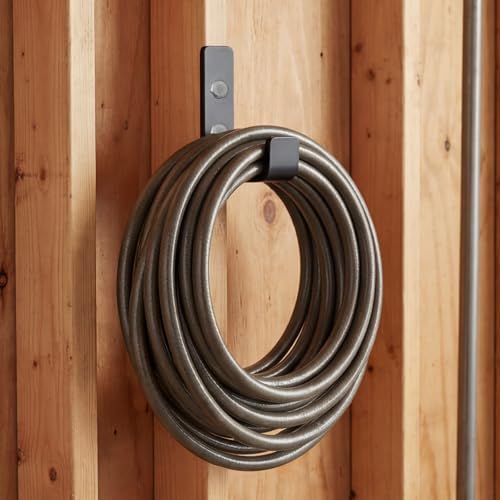 JIMMY LUCKY 2 Pcs Heavy Duty J Hooks for Hanging, Heavy Duty Garage Hooks for Hanging, Black Wall Mounted Utility Hookss, Garage Storage Hook for Hanging Extension Cords Garden Tools Clothes Keys (2) - Image 5