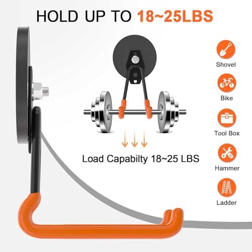 ENUODA Strong Magnetic Hooks Heavy Duty Upgraded Magnetic Tool Holder Large Magnet Hooks for Hanging Shovel, Garden Tool, Toolbox, Power Drill, Broom, Locker, Container, Van, Organization, 2PCS - Image 7