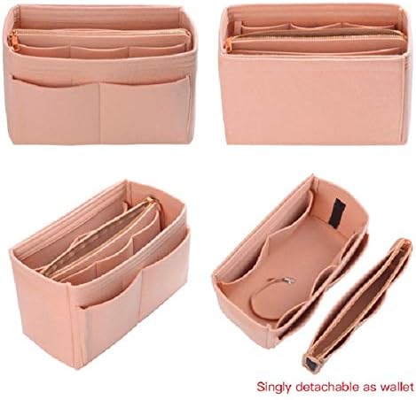 ZTUJO Purse Organizer Insert, Felt Bag Organizer with Metal Zipper, Handbag & Tote Shaper, For Speedy Neverfull Tote, 7 Sizes - Image 3
