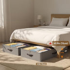 OIAHOMY 2 Pack Under Bed Storage with Handles, Underbed Container for Bedroom & Closet, Fits Beds Higher than 6", Under the Bed Storage for Seasonal Clothes, Blankets & Shoes - Grey - Image 2