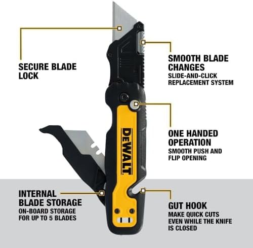 Dewalt Push & Flip Folding Utility Knife With Storage - Image 2