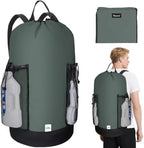 BALEINE 120L Laundry Bag Backpack, 900D Oxford Fabric Large Travel Laundry Bags with Shoulder Straps and 2 Mesh Pockets for College Dorm, Apartment, Laundromat (Dark Grey, 120L) by BALEINE