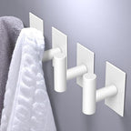 VAEHOLD Wall Towel Hooks, Heavy Duty Sticky Holder Waterproof Towel Hooks for Hanging Coat, Clothes, Closet Hook Wall Mount for Kitchen (White, 2 Pack) - Image 2
