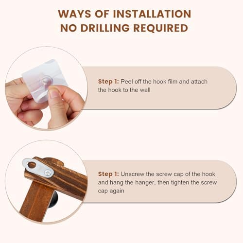 Accordion Wall Hanger, Wood Expandable Wall Mounted Hanger with 10 Hooks for Coats,Hats,Coffee Mug Ect,1 Pack Included,10 Pegs, Walnut Color,Retro Style - Image 6