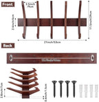 Marsui 21'' Wooden Coat Rack Wall Mounted with 5 Hooks - Image 3