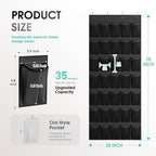 WVM Over the Door Shoe Organizer with 35 Breathable Mesh Pockets, Hanging Shoe Organizer for Door with 4 Metal Hooks, Large Capacity Closet Storage for Shoes, Accessories - Image 3