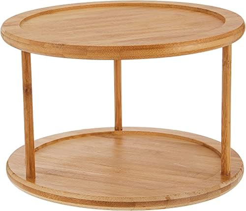 Lipper International 8302 Bamboo Wood 2-Tier 10" Kitchen Turntable - Image 2