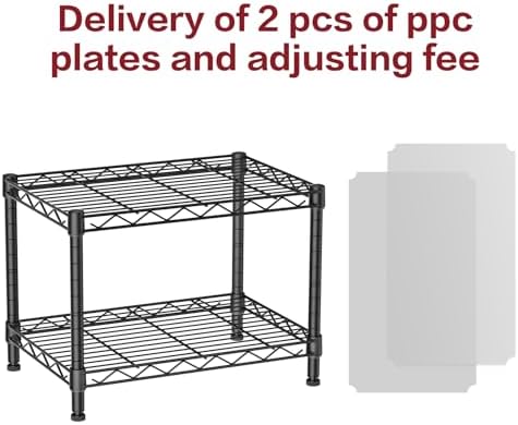 SINGAYE Small Wire 2 Shelves Pantry Metal Shelf Floor Organizer Under Desk - Image 4