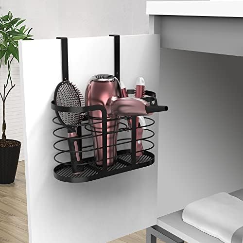 YIGII Hair Tool Organizer, Cabinet Door Storage Basket, Bathroom, Black - Image 3