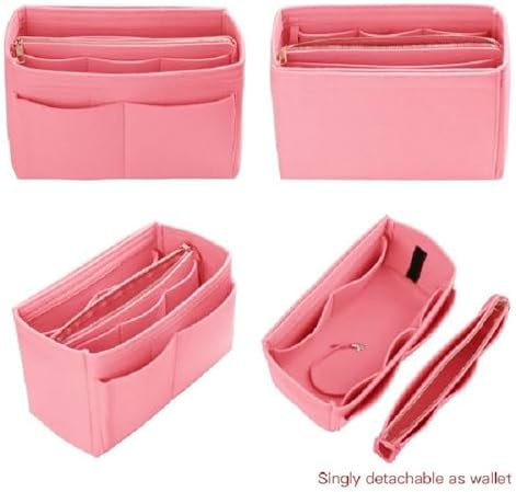 ZTUJO Purse Organizer Insert, Felt Bag Organizer with Metal Zipper, Handbag & Tote Shaper, For Speedy Neverfull Tote, 7 Sizes - Image 3