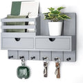 Rebee Vision Key Holder Wall Mount with 2 Drawers for Home Decor, Gray by REBEEVISION