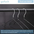 Ultra-Thin Metal Hangers, 50 Pack Non-Slip PVC Coated Space Saving Clothes Hangers for Closet, 16 inch Wide for Suits, Dresses, Jackets（Pink） - Image 5