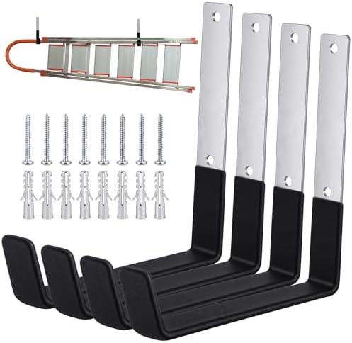 4 Pcs Heavy Duty Garage Hooks, Stainless Steel Wall Mount Utility Hooks Storage Tool Holder Hanger Organizer for Garden Hose, Ladder, Bike by Unknown