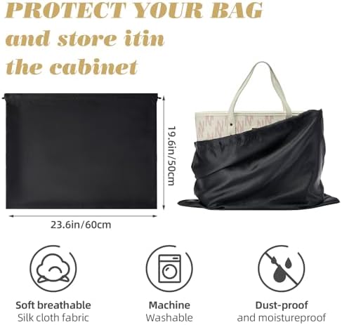 3Pack Drawstring Dust Bags for Handbags Silk Purses - Image 2