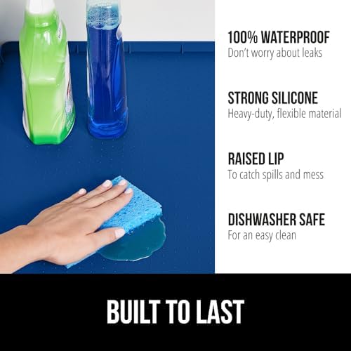 GORILLA GRIP Waterproof Silicone Under Sink Mat, Stay in Place, 28x22 Blue - Image 2