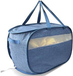 Upgraded 100L Extra Large Mesh Pop Up Laundry Hamper with Lid and Handles. XL Closet Storage Bins, Dirty Clothes Basket for Dorm Home, Foldable Laundry Basket. Blue. H by NairSnow