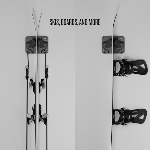 Gravity Grabber Ultimate Ski & Snowboard Wall Storage Rack - Fits any Ski or Snowboard - Save Your Rocker, Tips and Tails - Damage-free - 1x - Black - Image 2