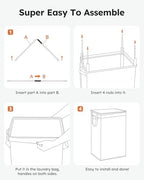 SOLEDI 90L Laundry Hamper with Lid, Large Collapsible Laundry Basket - Image 6