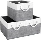 Fab totes Storage Bins Foldable Storage Baskets with Rope Handles by Fabtotes