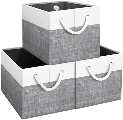 Fab totes Storage Bins Foldable Storage Baskets with Rope Handles by Fabtotes