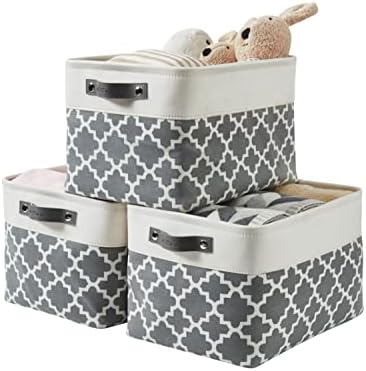 DECOMOMO Storage Bins, Large Fabric Storage Baskets for Shelves 3 Pack by DECOMOMO