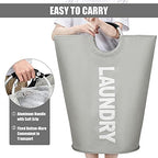 DOKEHOM 125L X-Large Laundry Basket Bag, Collapsible Tall Hamper, Grey - Image 4
