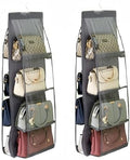 HAN SHENG 8-Pocket Clear Hanging Organizer, Handbag Storage, Grey, 2 Pack by HANSHENG