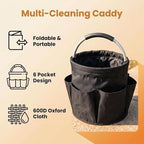 Cleaning Caddy with Handle, 17L, 6 Pockets, Black - Image 4