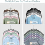 Space Saving Shirt Hanger 5 in 1 Non Slip Coat Hanger Beige 2 Pack | Multi Shirt Hanger, Stainless Steel, Eva Foam Padded, 2 Ways to Hang, Easy Access, Wrinkle Free, Closet Space Saver - Image 5