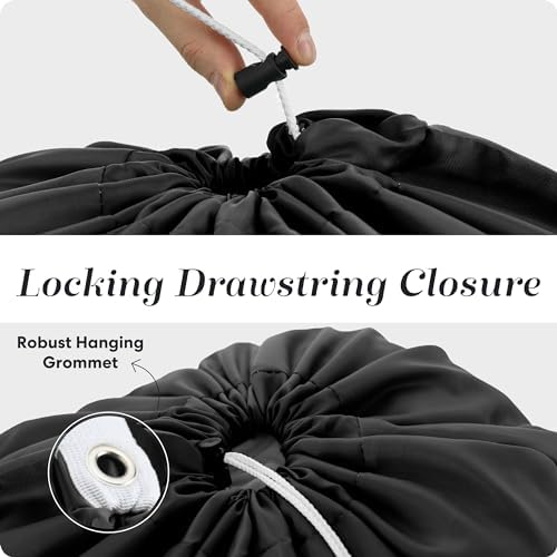 Nylon XL Laundry Bag, Large Capacity with Locking Drawstring, Machine Washable, Fits Laundry Baskets or Hampers, Holds 2 Loads of Clothes (Black, 30" x 40") - Image 6