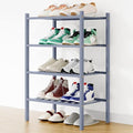Smiry Bamboo Shoe Rack, 8 Vertical Slats, 4 Tier - 17.3" Wide, Grey by Smiry