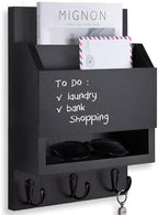 Key and Mail Holder for Wall with Chalkboard and Long Storage Box by Lucundm
