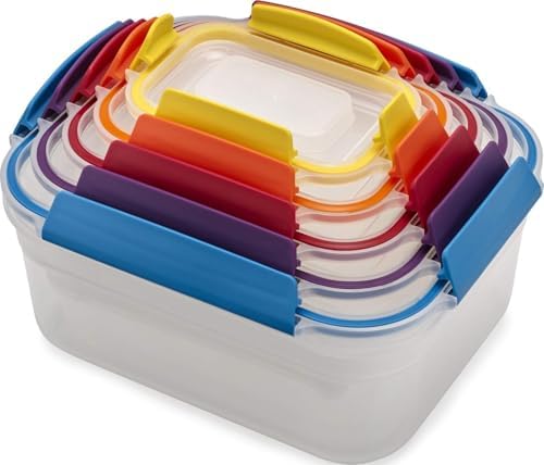 Joseph Joseph Nest Lock Plastic BPA Free Food Storage Container Set with Lockable Airtight Leakproof Lids, 10-Piece, Multi-Color by Unknown