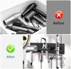 Hair Dryer Holder Hair Tool Organizer Metal Wall Mount(Matte Black) - Image 7