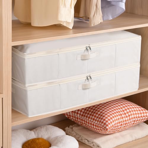 Underbed Storage Organizers,Beige,3 Pack,23.6x11.8x5.9 Inch - Image 2