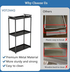 VOTZAAQ 3 Tier Bathroom Organizer Countertop, Stainless Steel Perfume Tray and Vanity Countertop Shelf, Makeup Skin Care Bathroom Organizers and Storage for Dresser, Kitchen (Matte Black) - Image 3