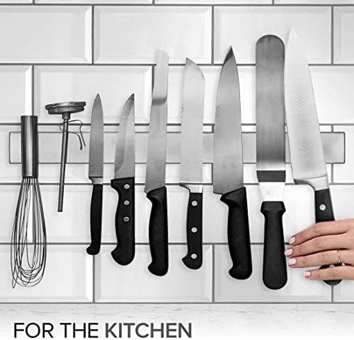 Modern Innovations Magnetic Knife Holder for Wall and Fridge - 18" Knife Magnetic Strip, Magnet Kitchen Knife Holder and Rack, Stainless Steel Magnetic Knife Bar for Kitchen Utensils - Image 4