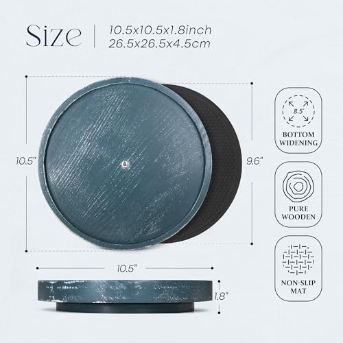 EOSAHR Non-Skid Lazy Susan Organizer, Rotating Tray for Table Top, Blue - Image 6