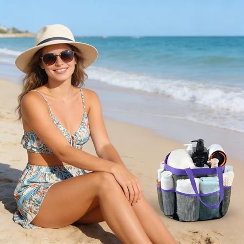 Mesh Shower Caddy Portable - 9 Pockets, Shower Bag for Dorm Room Camping - Image 7