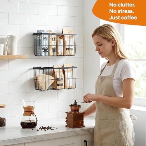 2Pack Cabinet Door Organizer, Self-Adhesive Lid Storage Box for Cabinet Storage, Wall-Mounted Storage Basket Rack, Suitable for Kitchen, Refrigerator, and Bathrooms - Image 6