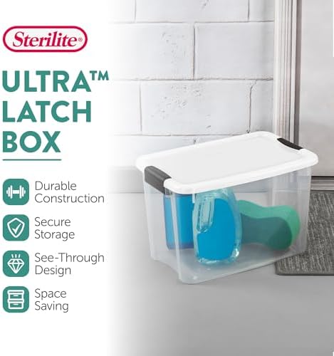 Sterilite Ultra Latch Box with Lids for Home and Office, 30 Quart, 12-Pack - Image 2