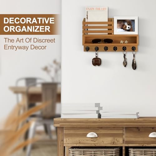 Key and Mail Holder Wall Mount, Key Holder with Long Storage Box - Image 4
