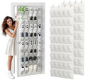 Over the Door Shoe Organizer with 40 Large Breathable Mesh Pockets, Space Saving Shoe Holder, Hanging Shoe Rack for Entryway Bedroom Closet Storage (White, 80 Pockets) by Unjumbly